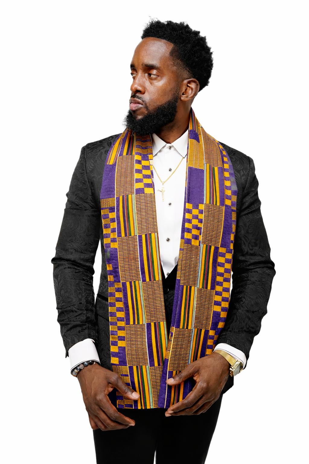 Dupsie's Kente African Print Stole – Made in Africa Black History Month Sash for Church, Choir, School &amp; Cultural Events
