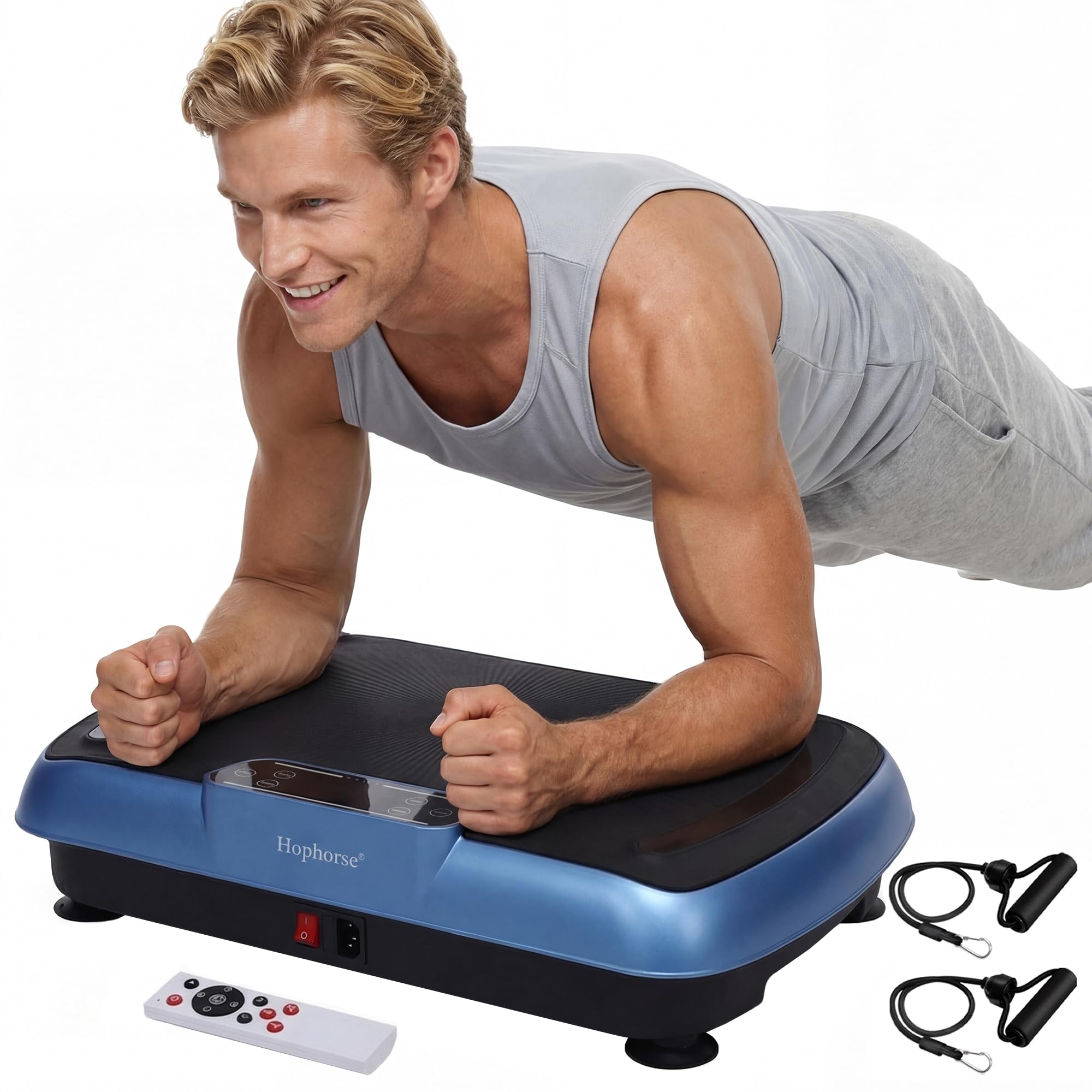 Vibration Plate Exercise Machine Vibrating Plate for Lymphatic Drainage Weight Loss Full Body Shake Plate with Resistance Bands