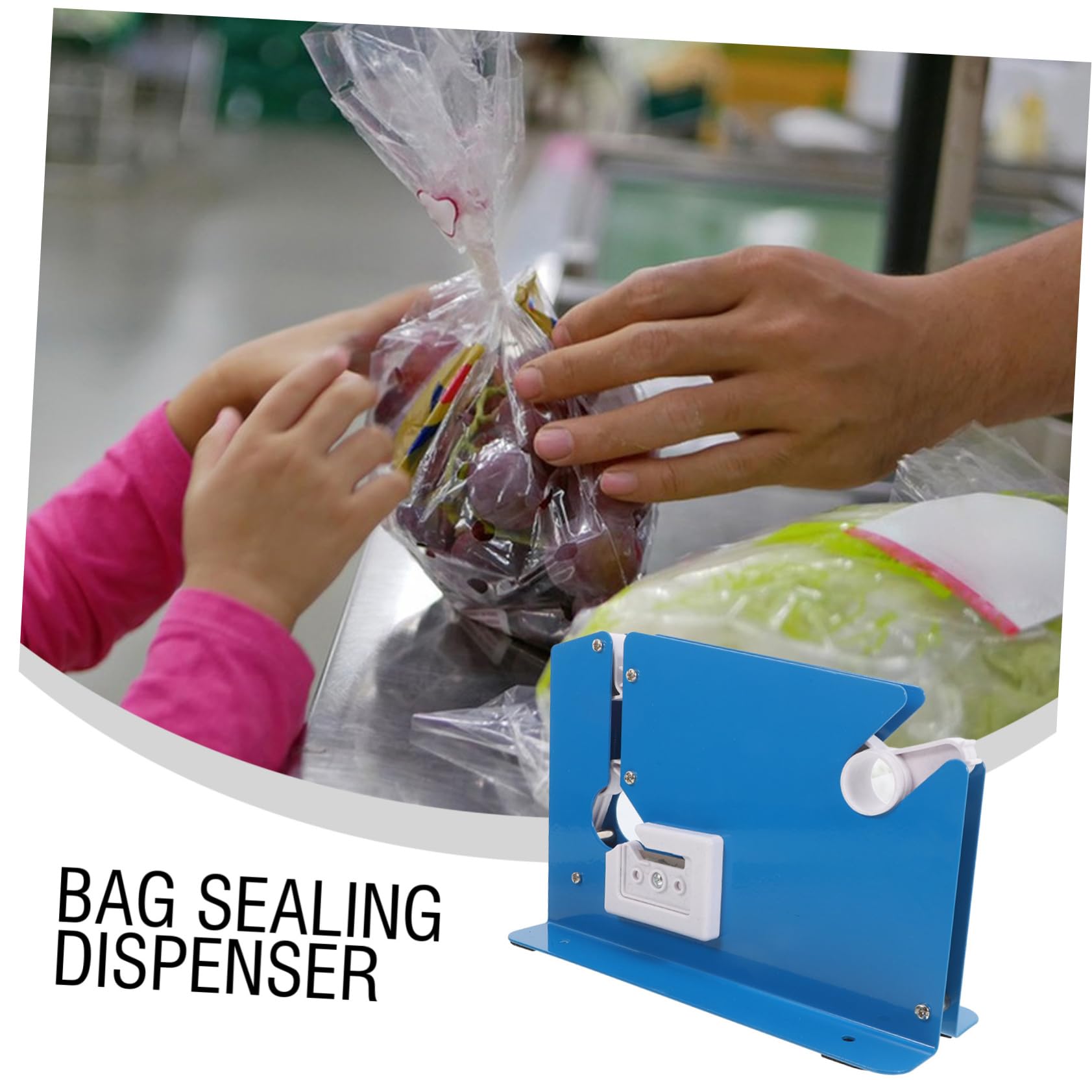 ABOOFAN Sigillatrice per Sacchetti da Supermercato, Chiusura Sicura per Verdure e Buste della Spesa, Ferro e Plastica, per Ristoranti e Mercati Freschi