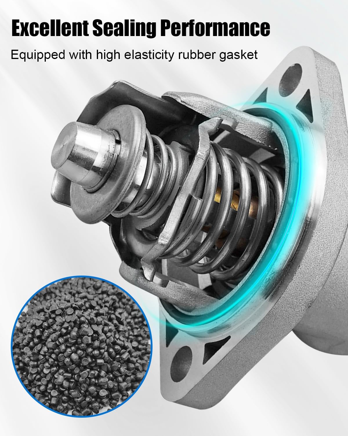 Engine Coolant Thermostat Housing Assembly Fit for Kia Forte 2.0L Forte5 2.0L L4 2017-2018, Replace ‎25500-2E080