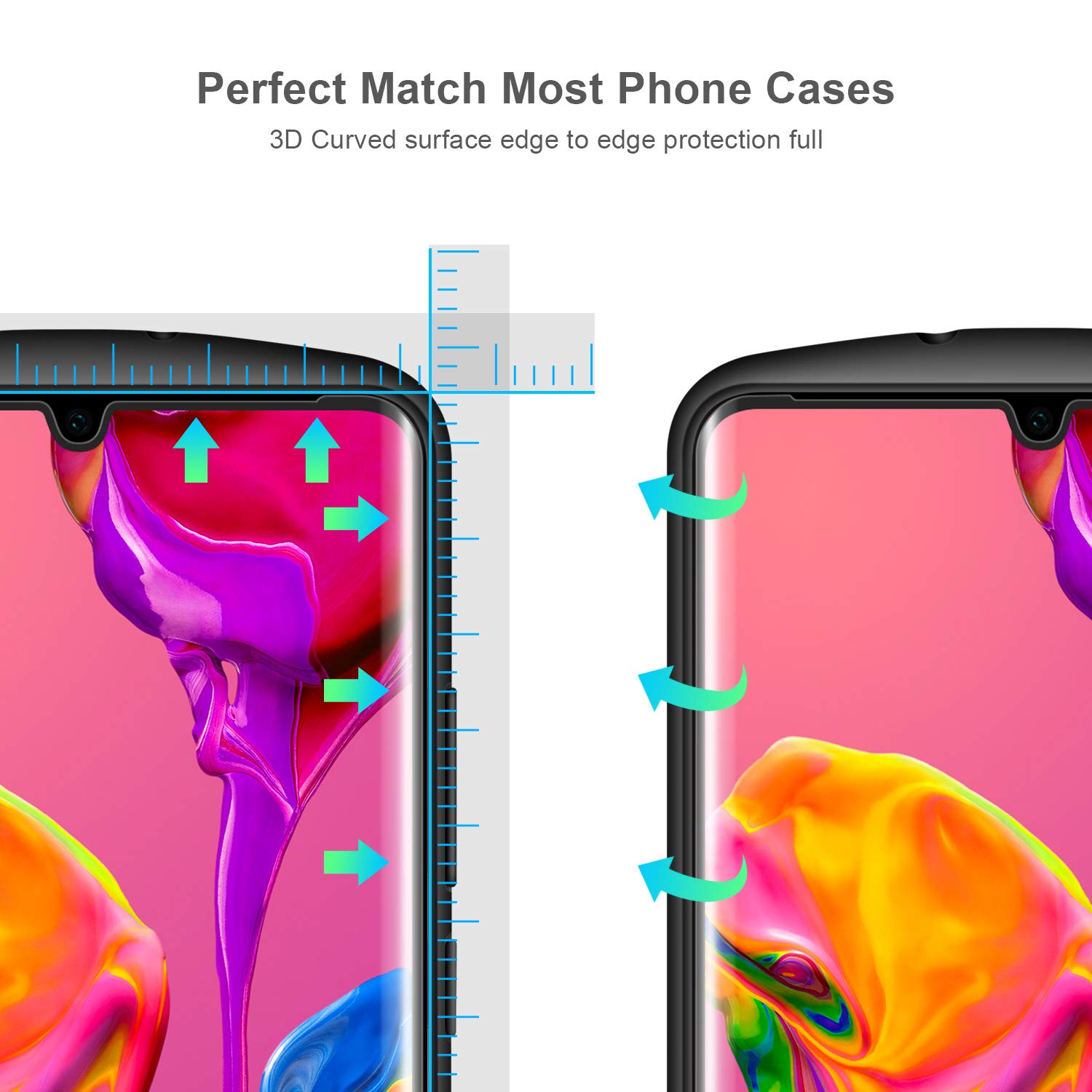 Vanee - Pellicola protettiva in vetro temperato per Huawei P30 Pro, 2 pezzi, antigraffio, senza bolle, ultra HD, per Huawei P30 Pro