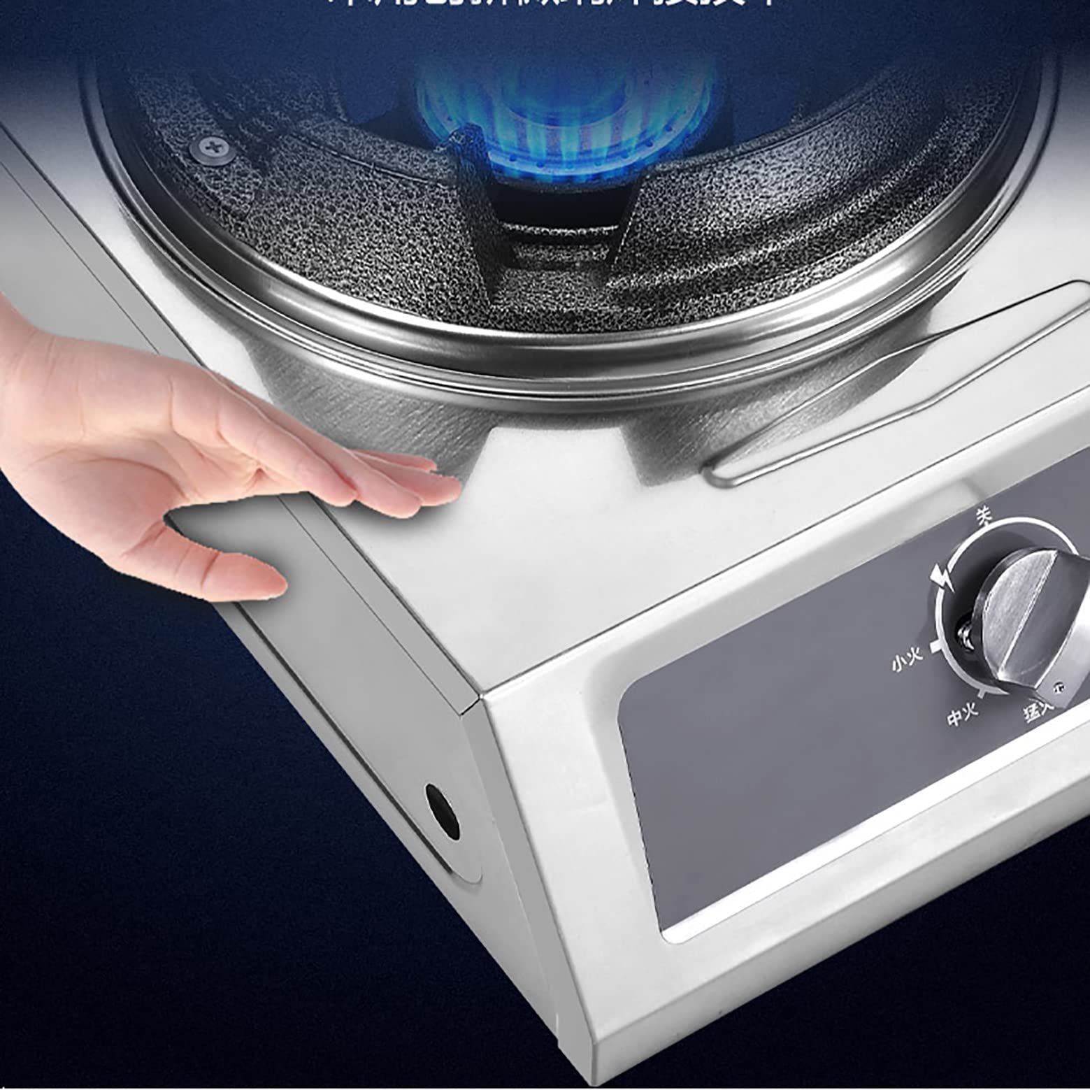 IBOWZ Piano Cottura a Gas Piano Cottura a Gas 30KW Acciaio Inossidabile Luce Commerciale Fornello a Gas Anello di ebollizione Ristorazione Cucina all'aperto Campeggio [Classe di efficienza energet