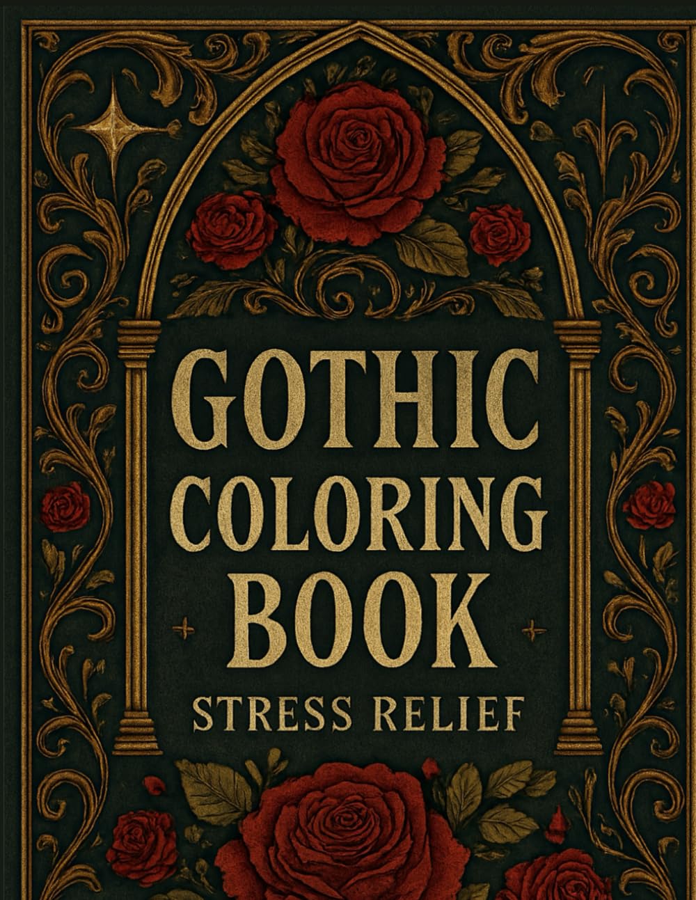 Gothic Antistress Coloring Book: Relaxing Dark Fantasy Designs for Adults 31 pages