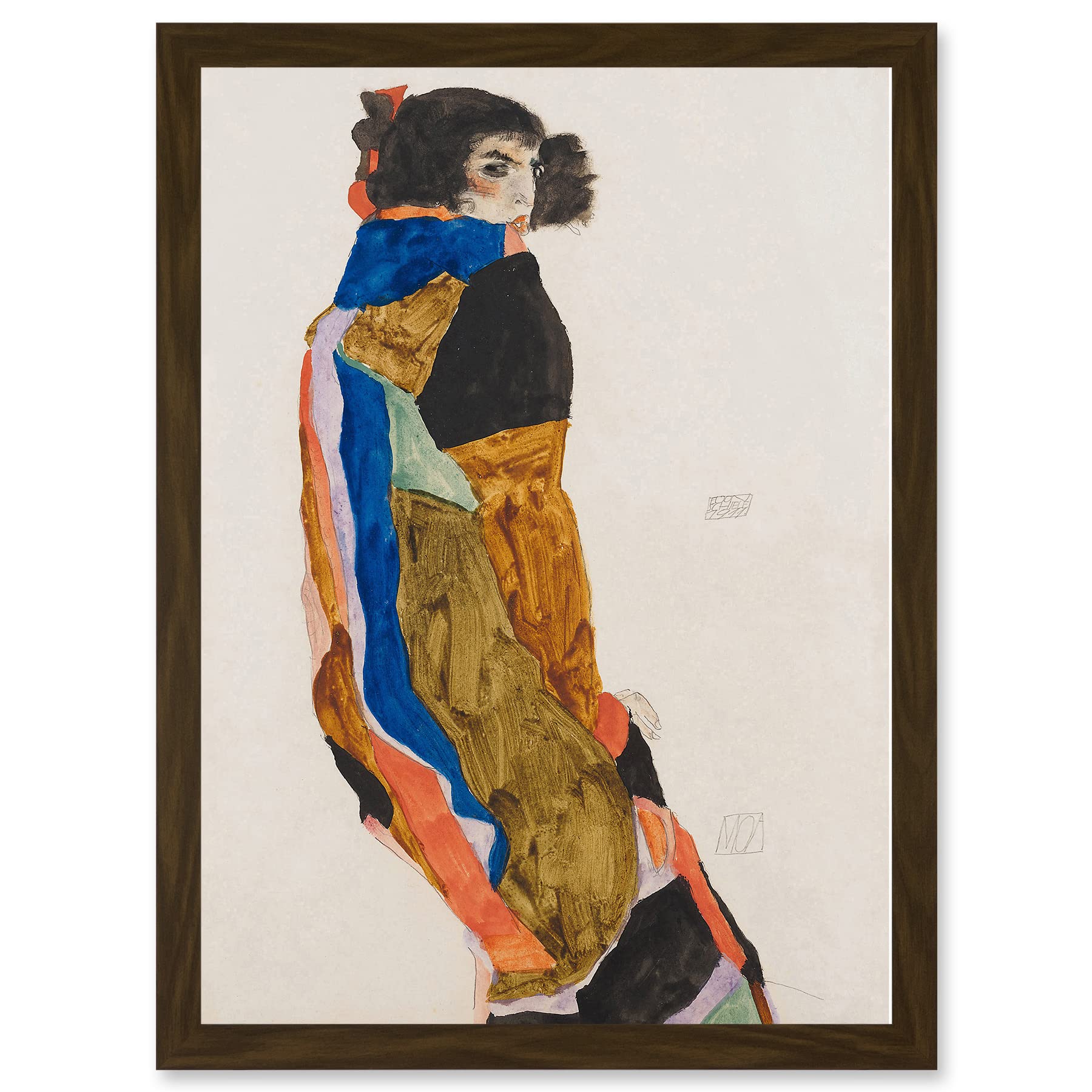Wee Blue Coo Egon Schiele Moa Dancer Artwork Framed Wall Art Print A4