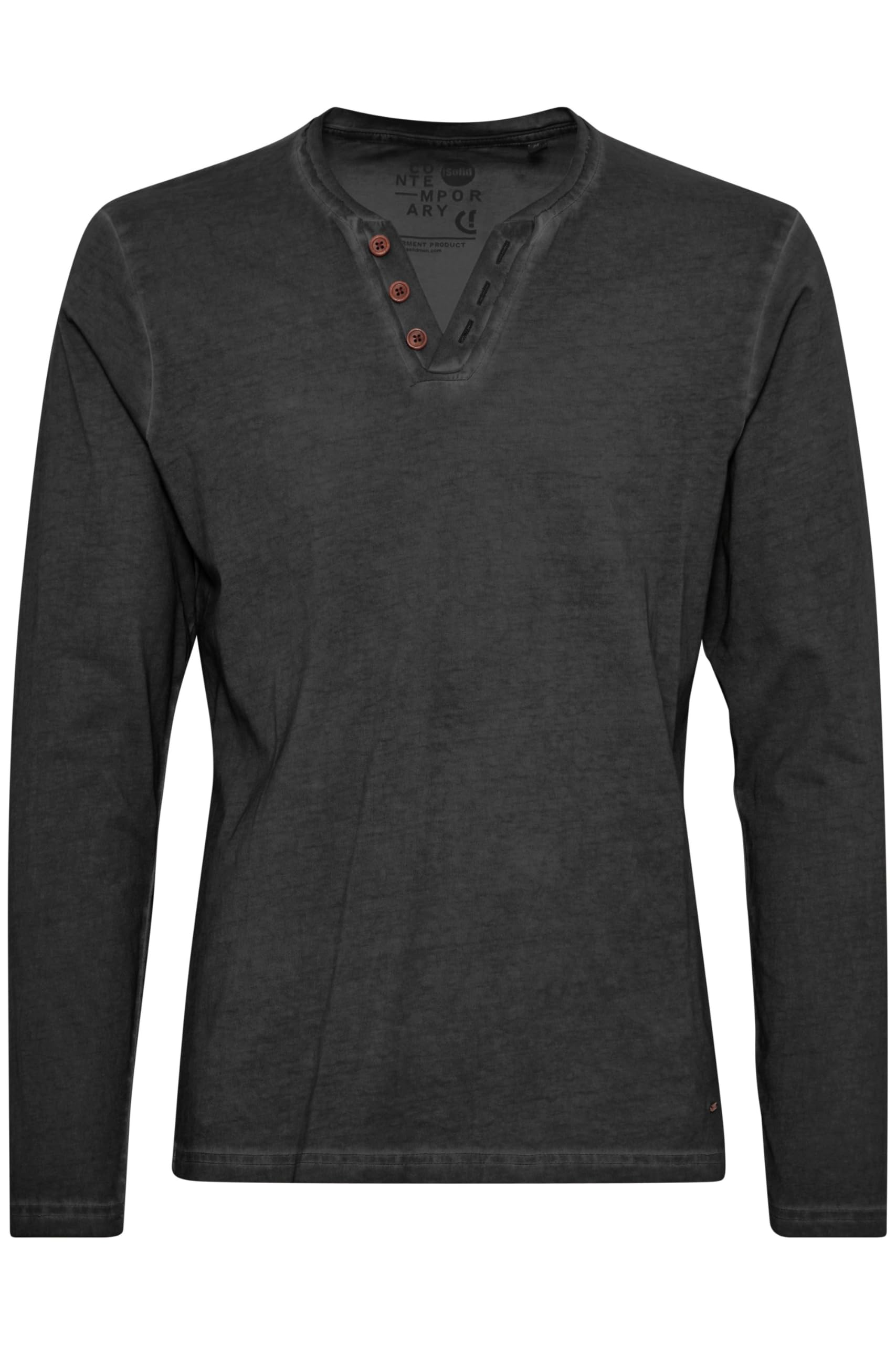 !Solid SDTinox Herren Longsleeve Langarmshirt Shirt mit V-Ausschnitt 100% Baumwolle Regular fit
