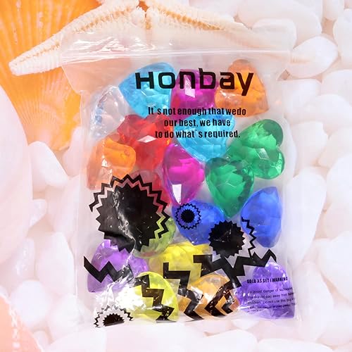 Miniatura 9 de Honbay 20 gemas de diamante acrílico en forma de corazón de gran tamaño de 1.575 in, gemas de tesoro de cristal de imitación acrílicas, para