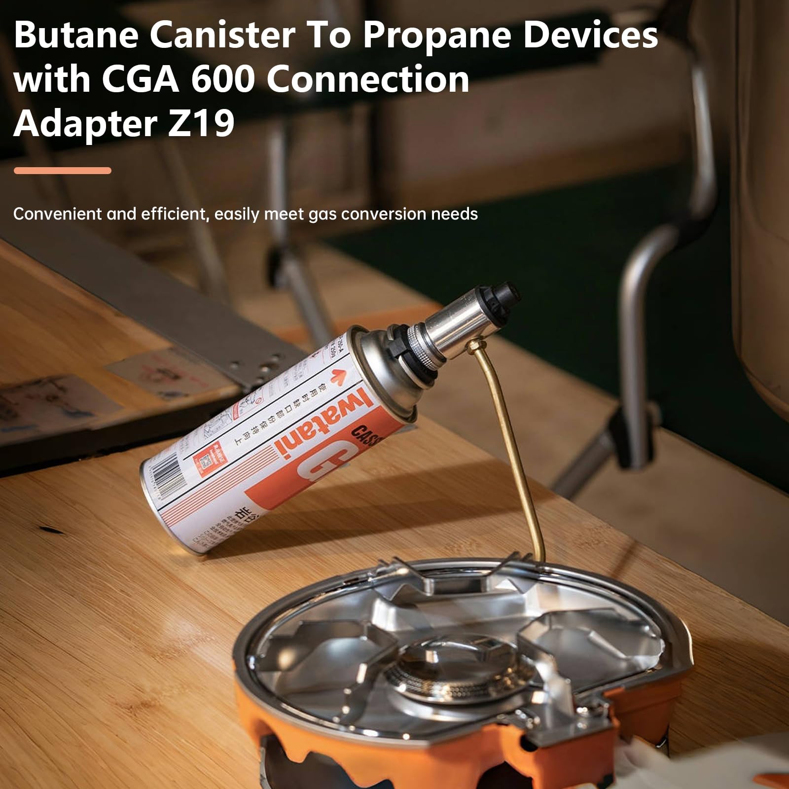 Campingmoon Butane to Propane Adapter Converter 8oz Nozzle Type Butane Canister to 1LB Propane Devices MAPP Gas Torch Connection Z19