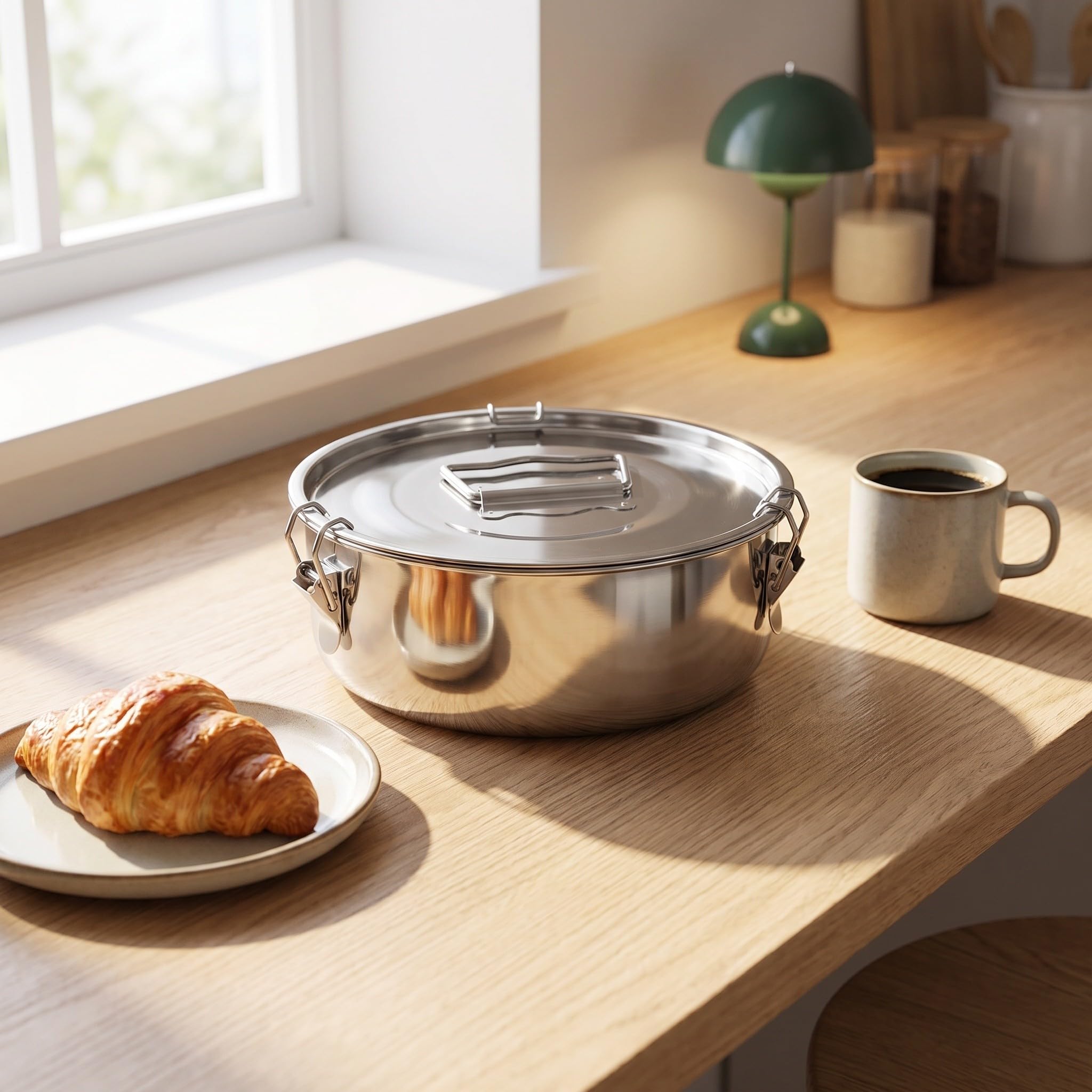 Molde para flan de acero inoxidable: Flanera pequeña de metal de 1,5 litros con tapa y asa, molde para hornear al baño maría y vaporera para pudín, tarta de queso y cupcakes.
