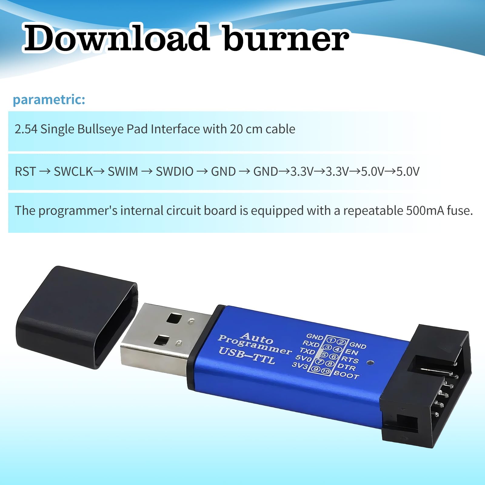 ST-Link V2 Programmeerapparaat – Mini-emulator En Debugger Voor STM8 En STM32, Met Aluminium Behuizing En Dupont-kabel