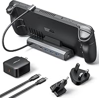 JSAUX Steam Deck dokkoló 65W töltővel, HDMI 4K, Gigabit Ethernet, 3x USB 3.0 1