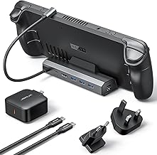 JSAUX 4K@120Hz Docking Station and 65W Charger for Steam ...