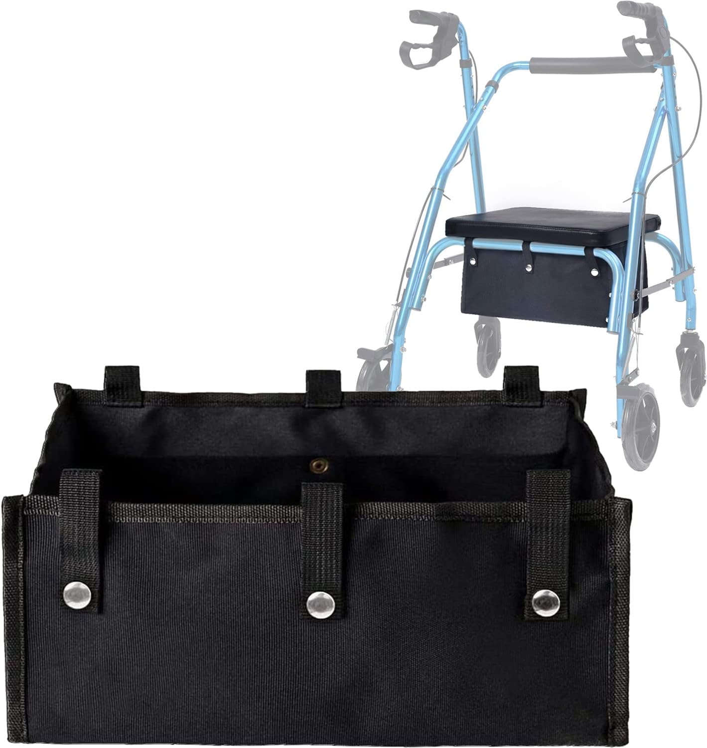 Large Rollator Walker Basket, Under Seat Rollator Bag, Walker Basket