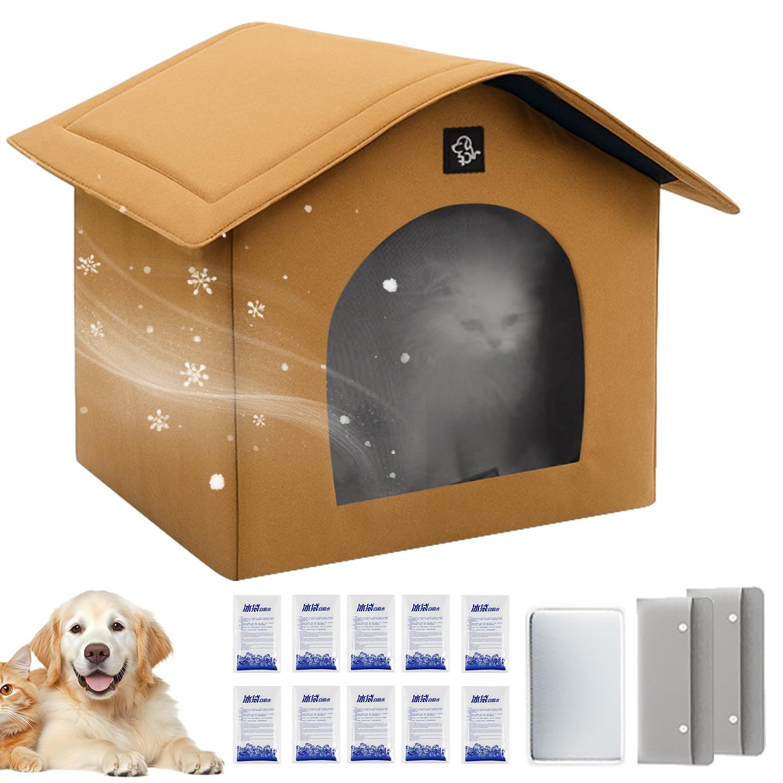 Maison isotherme portable pour chat abri climatisé anti humidité