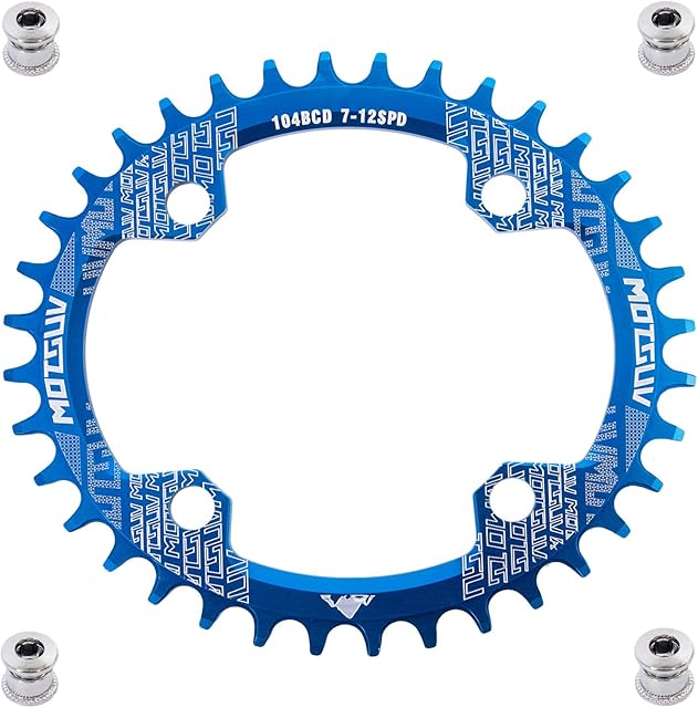 YBEKI 32T 34T 36T 38T Round Oval Bicycle Chainring, Narrow Width Chainrings 104 BCD for Road Bike Mountain Bike BMX MTB