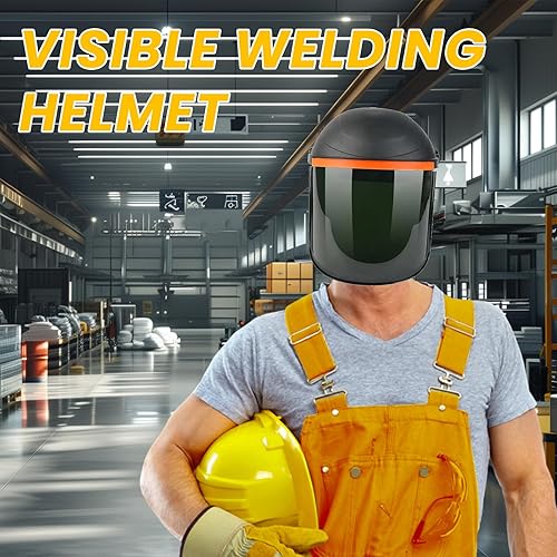 Miniatura 3 de Casco de soldadura, capucha de soldadura, pantalla facial de soldadura visible, resistente al calor, resistente a las caídas, equipo protector de