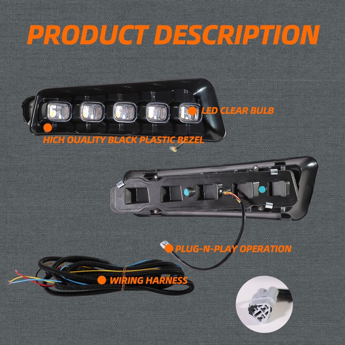 LED Front Fog Light Compatible with F150 Raptor 2021-2022, Front Bumper Fog Light with Day Running Light and Turn Signal Lamp, Fog Light Assembly Kit