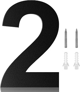 8 Inch House Numbers, Stainless Steel Modern House House Numbers for Outside Floating Address Numbers Door Garden Decor Visibility Signage (2)
