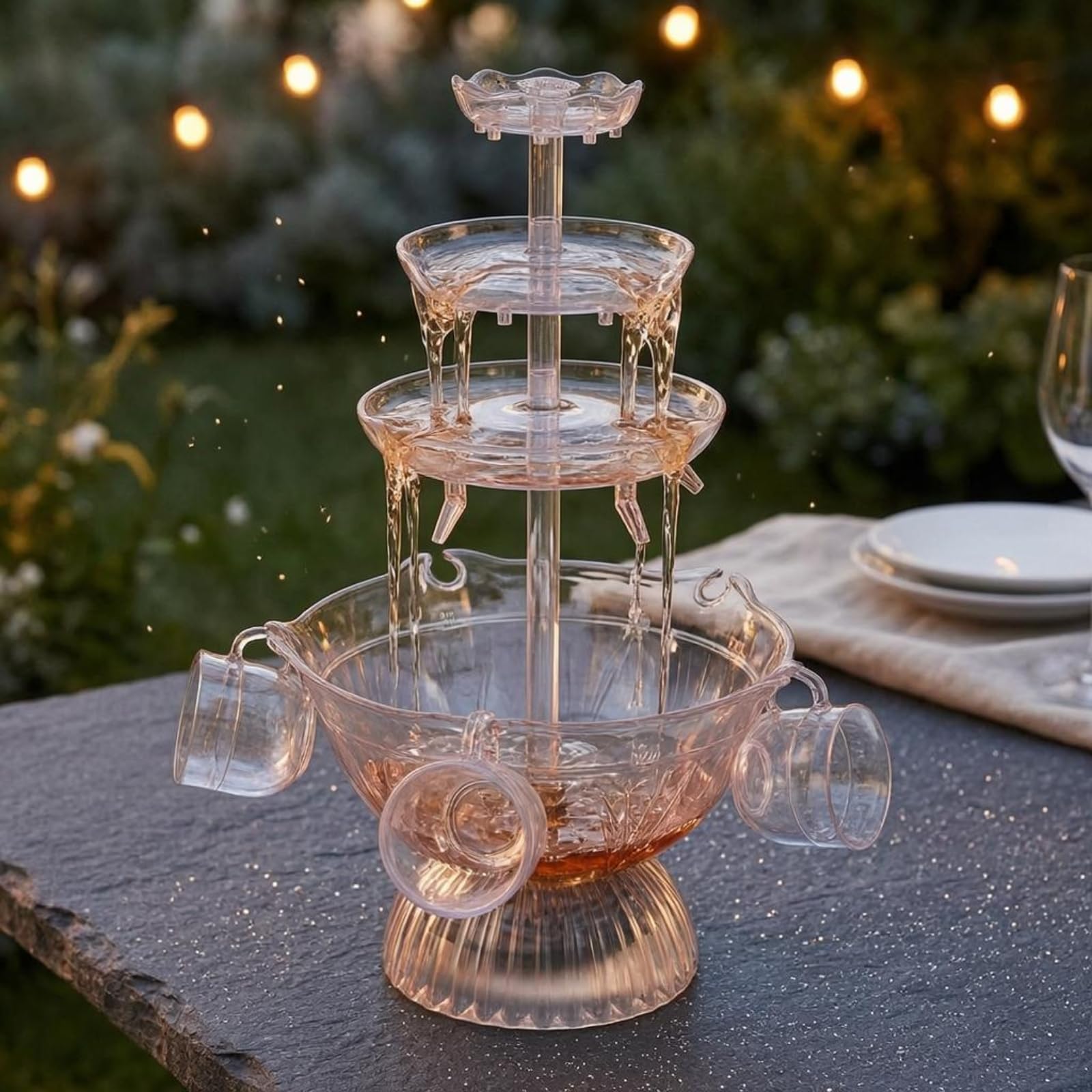 Transparent 5-Cup Wine Fountain Glossy Clear ABS Wine F | Transparent 5-Cup Wine Fountain Glossy Clear ABS American Plug-image-21