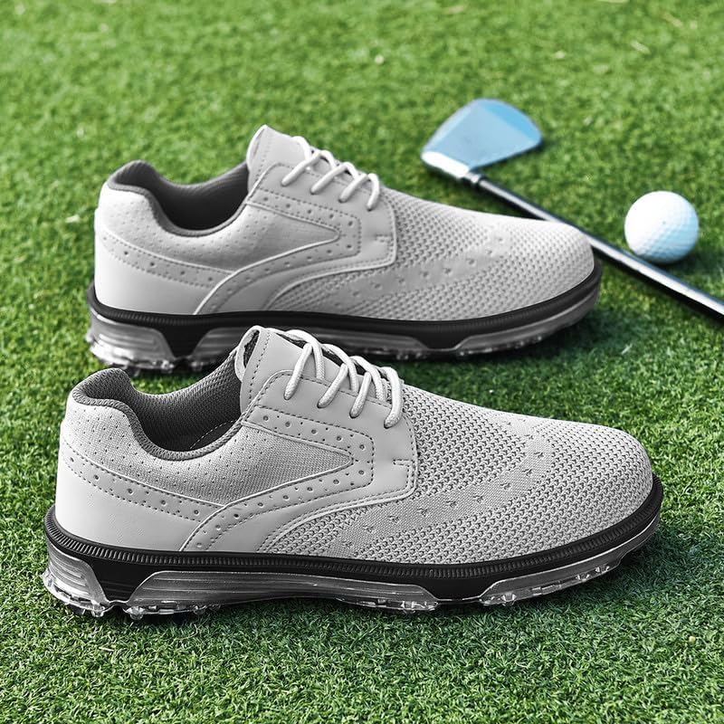 ULTIANT Men's Golf Shoes Fixed Nailless Sole Lightweight Breathable Spikeless Outdoor Footwear Size7.5-13 - Image 3