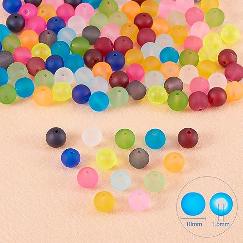 Miniatura 2 de Kissity - Cuentas de cristal de imitación de jade de 0.315 pulgadas, pintadas y horneadas, cuentas para fabricarse joyas, 8mm