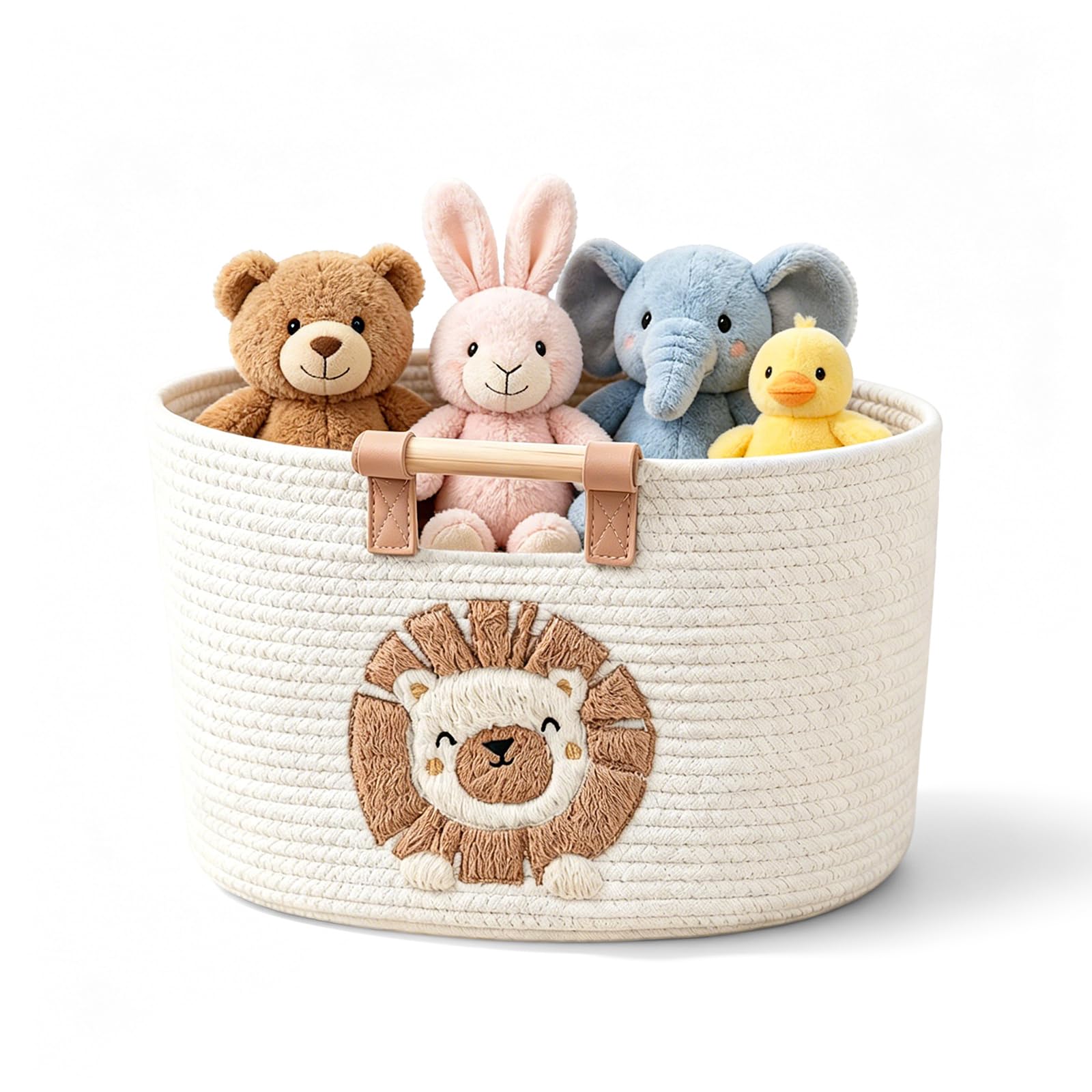 Cesto portaoggetti in corda di cotone, cesto portaoggetti per la cameretta dei bambini, cesto per la biancheria intrecciata, cesto per giocattoli con manico, per la cameretta dei bambini, organizer