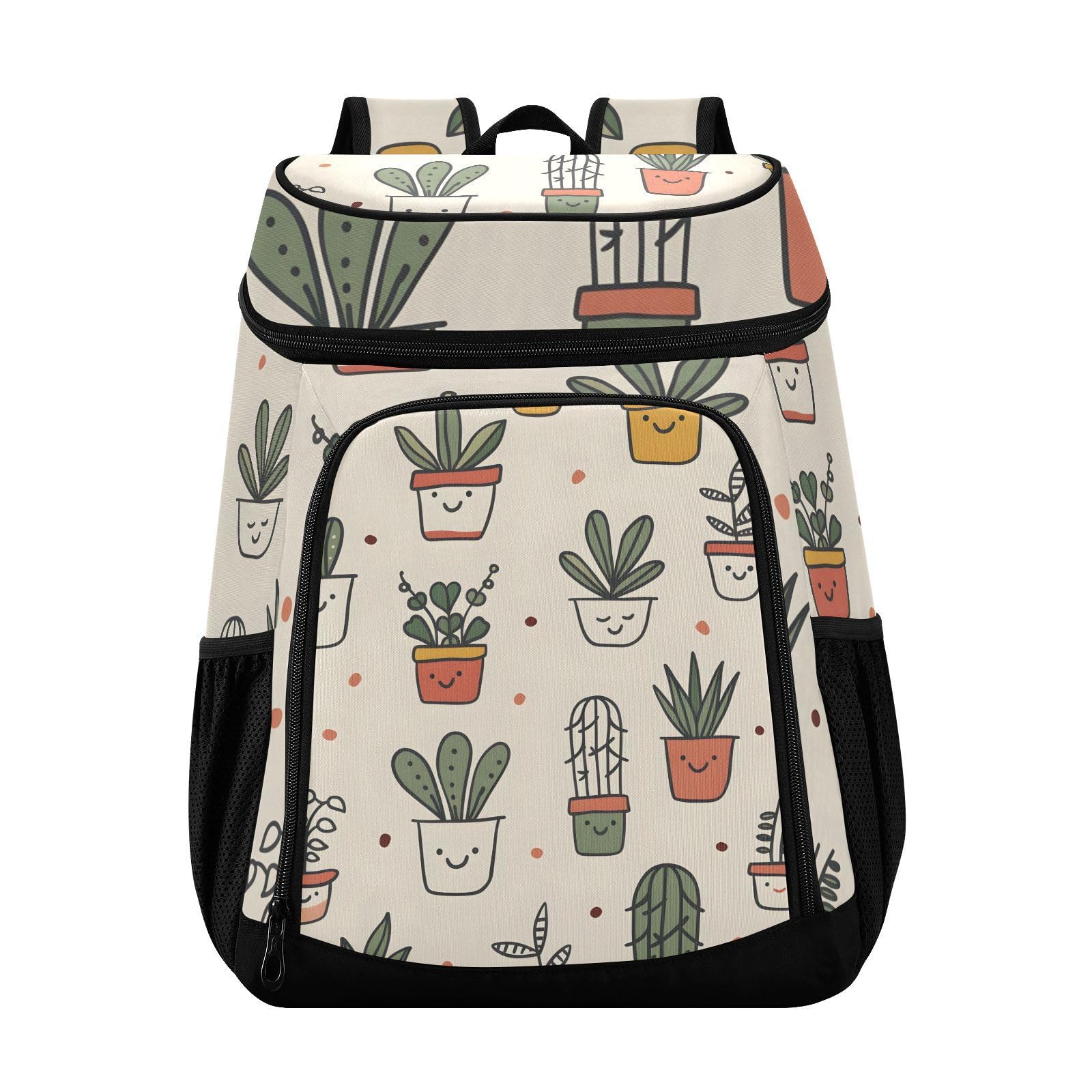 Cactus Tropical Plants Leaves Cooler Backpack Cooler Insulated Leak Proof Lunch Backpack 36 Cans Waterproof Soft for Men Women Picnic Hiking Camping Beach