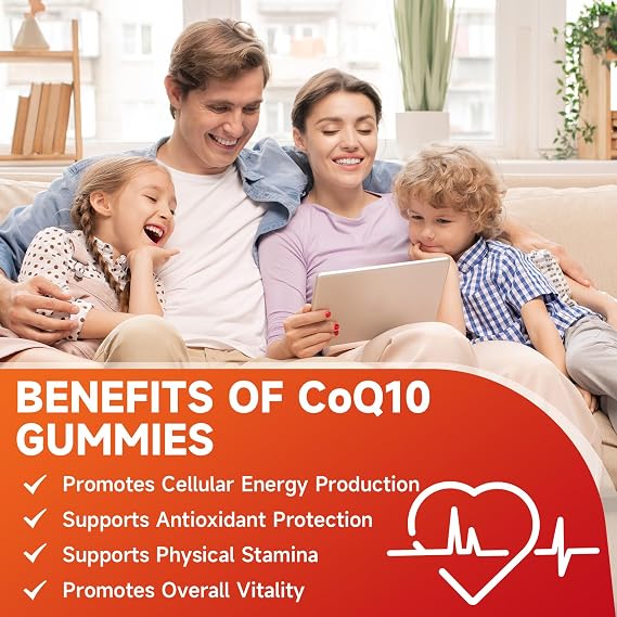 softbear CoQ10 Gummies 400mg Coenzyme Q10 Supplement for Adults, High Absorption coq10 Plus Omega-3, Magnesium, Vitamin B3 & Zinc for Cellular Energy & Antioxidant, Strawberry Flavor 60 Count
