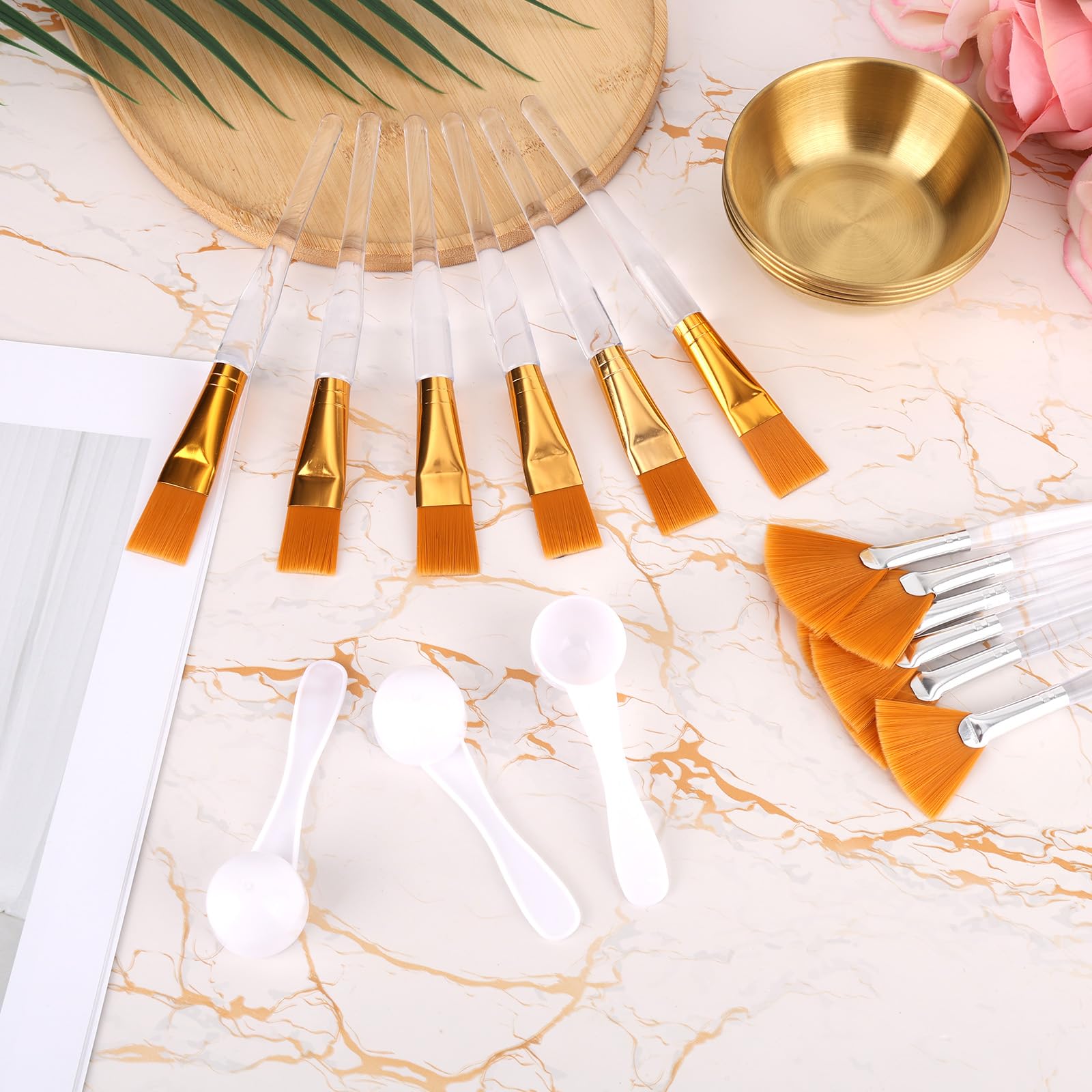 12pcs Esthetician Supplies for Facials Set Including 3 Facial Bowls, 3 Fan Brushes - Image 3