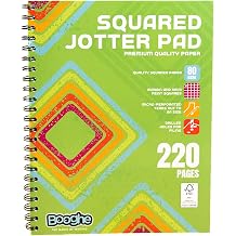 A4 Squared Jotta Notepad   Wirebound, 220 Pages, 80 GSM Premium Paper with 4-Hole Punch, Margins & Perforated Sheets, Perfect for Maths, Engineering & Office Use Pack of 1