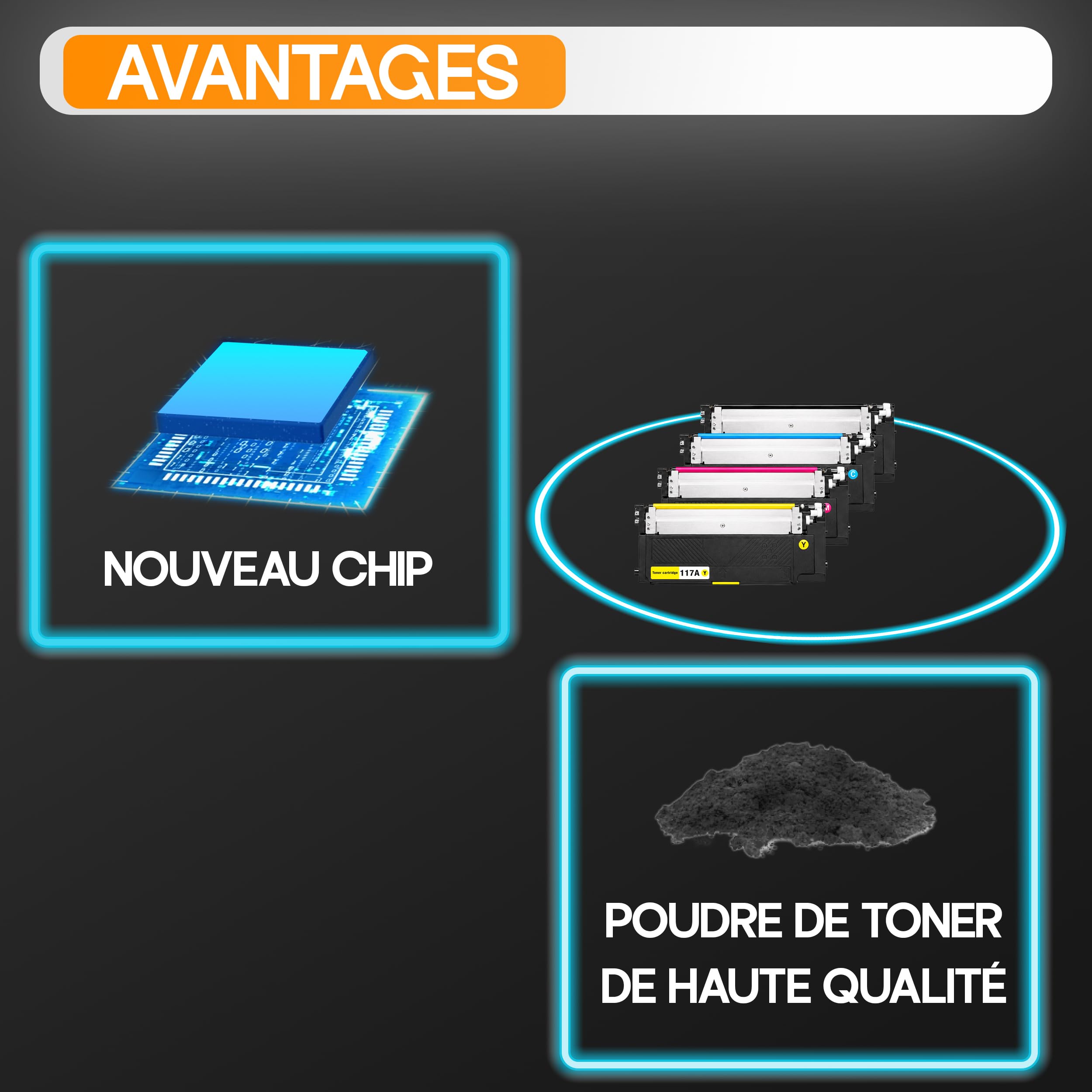 Supply Guy 117A Lot de Toners pour HP MFP 178NW 178NWG 179FWG 150NW