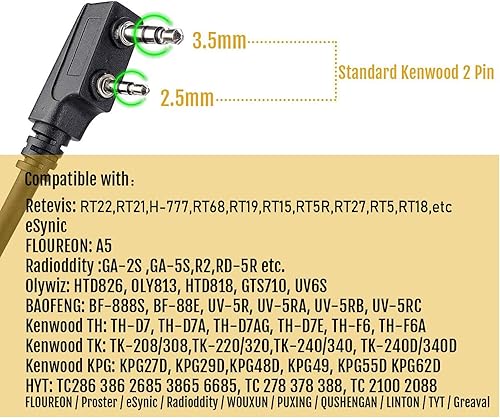 Miniatura 6 de Retevis EHK007 Auriculares tácticos, orejeras de caza y tiro con micrófono, amplificación de sonido, reducción de ruido, auriculares Walkie Talkie,