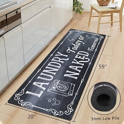 Miniatura 2 de Falflor Alfombra rústica de 20 x 59 pulgadas, antideslizante, impermeable, alfombra duradera para cocina, lavadero, pasillo, entrada (multicolor)
