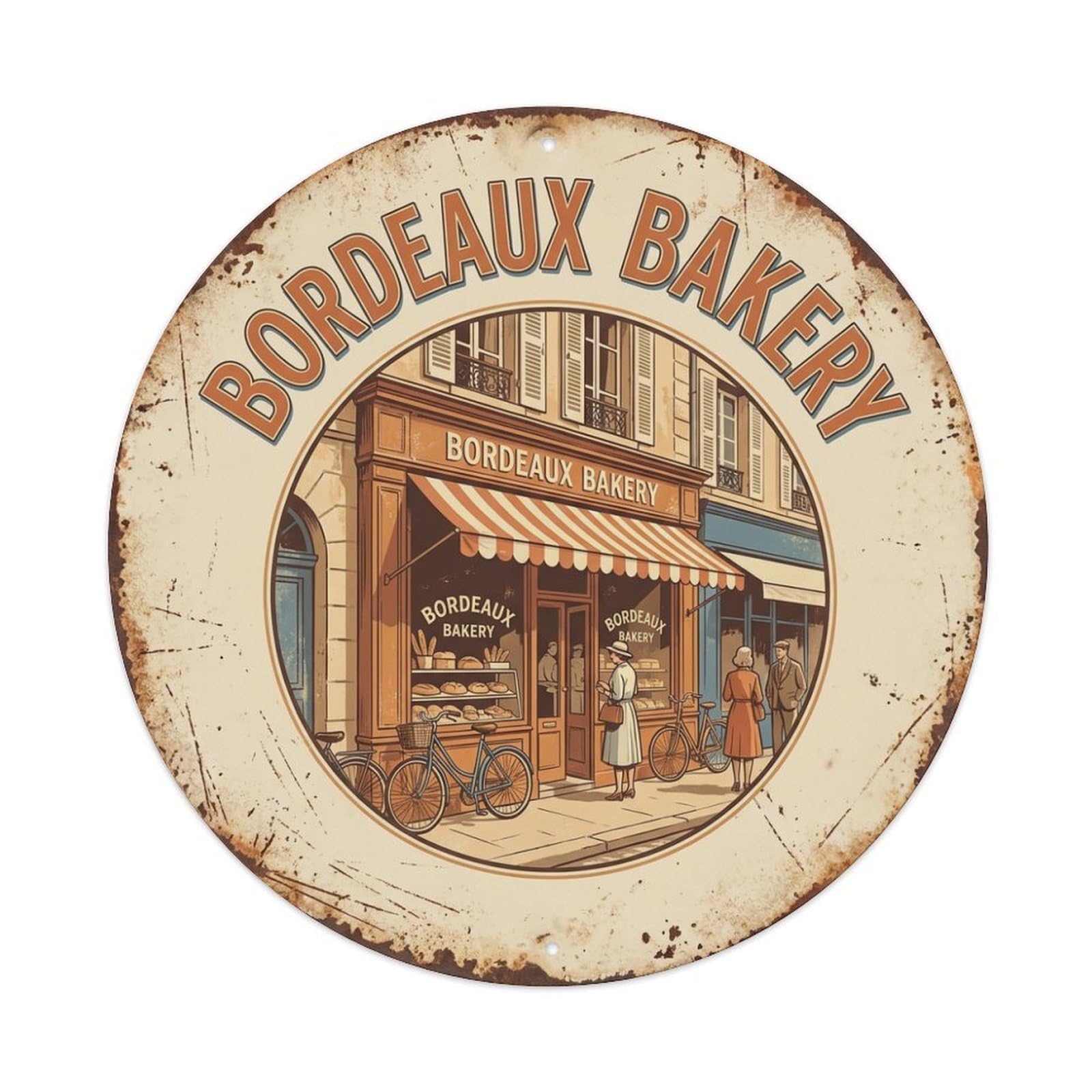 France Bordeaux Food Market Travel Bakery Metal Tin Sign