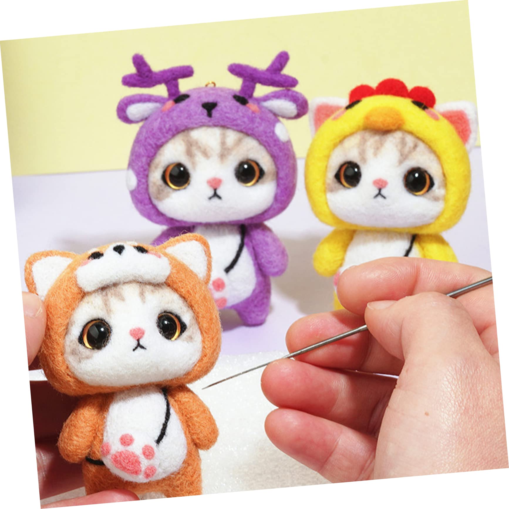 IWOWHERO DIY Punch Needle Rug Kit Felting Tools 6pc Needlework Supplies Easier Embroidery Experience