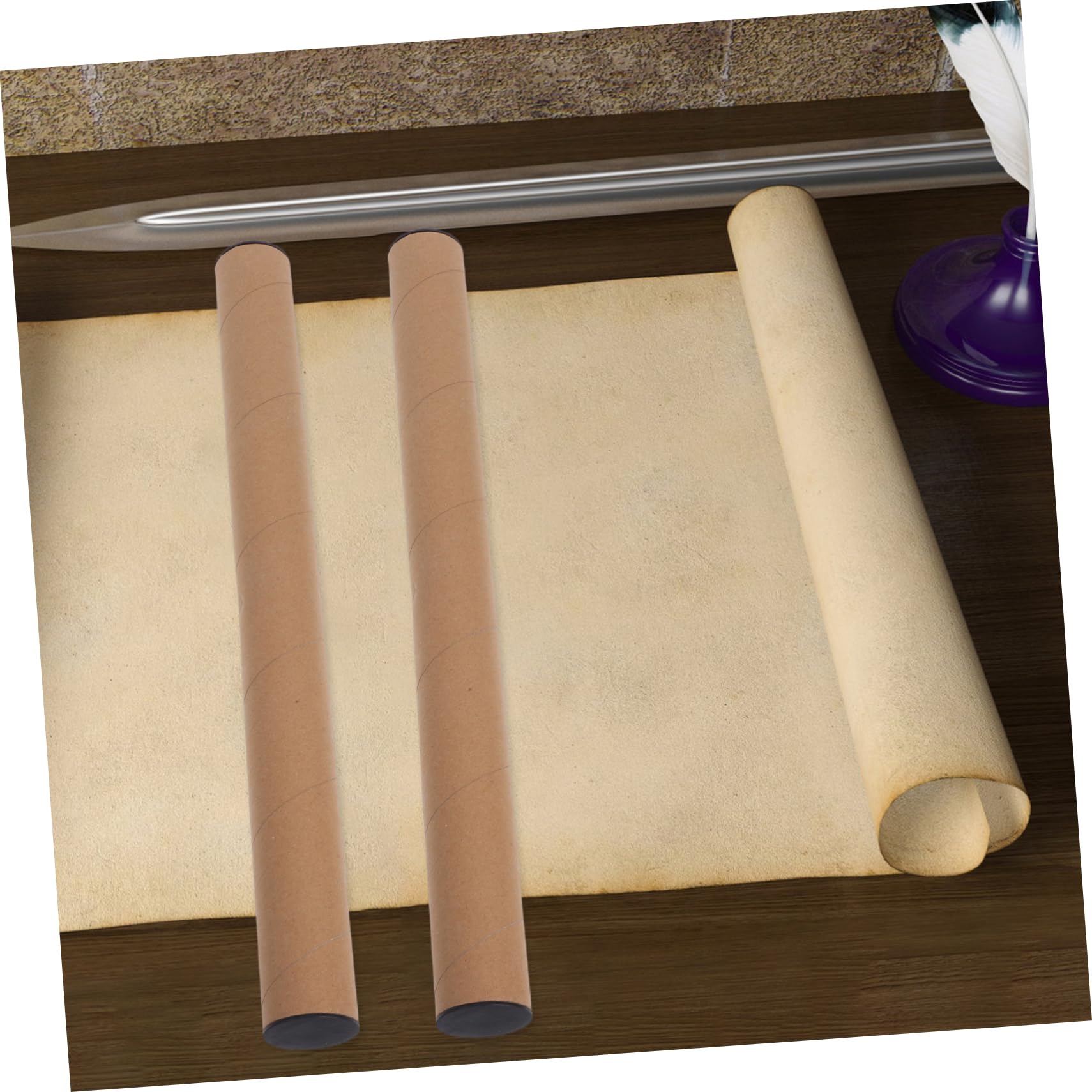 Cabilock 10 Tubos de Cartón Material Papel y Plástico con Cierre Seguro y Almacenamiento Ahorrador de Espacio, Color Caqui Adecuado para Protección y Embalaje para Envío de Carteles