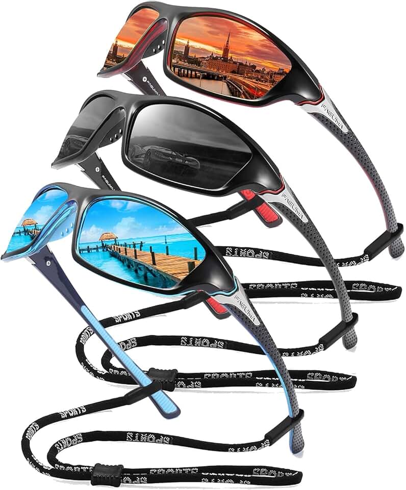 FAGUMA Sports Polarized Sunglasses For Men Cycling Driving Fishing UV400 Protection