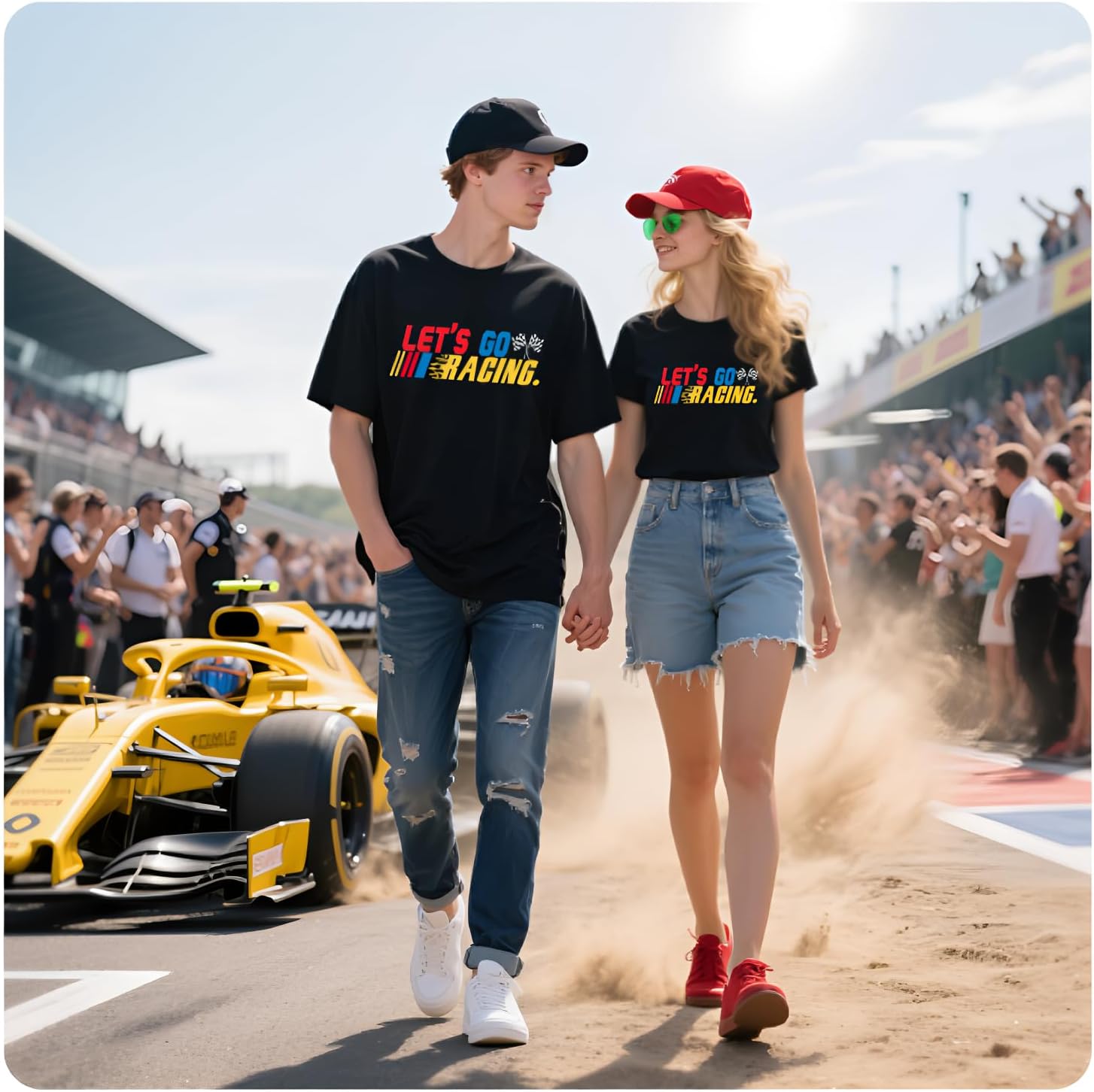 Racing Shirts for Women Checkered Flag T-Shirt Race Day Tee If You Ain't First You're Last Tee Top - Image 2