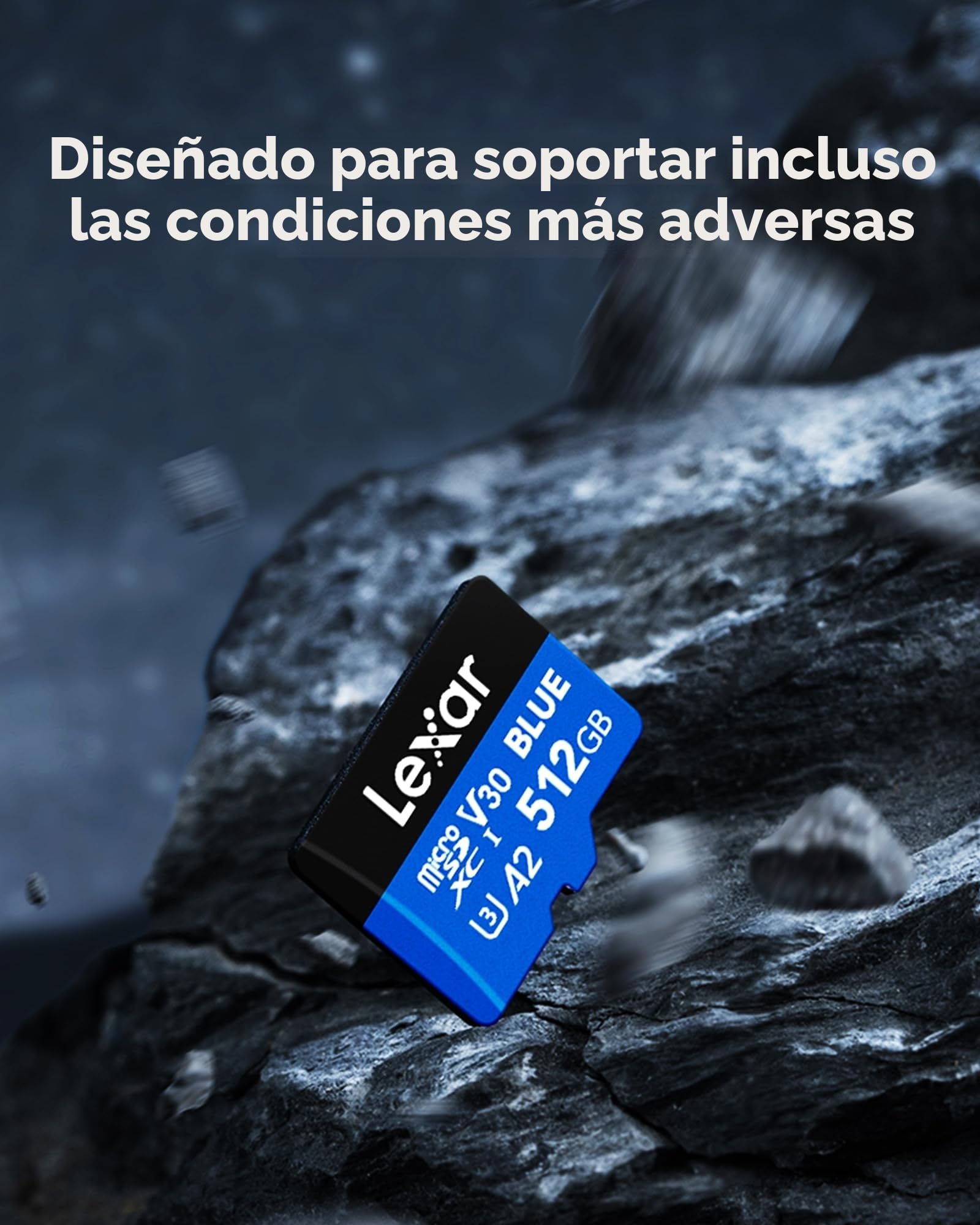 Lexar Blue Tarjeta Micro SD 512GB, hasta 160 MB/s ectura, Tarjeta microSDXC UHS-I, C10, U3, V30, A2, Full-HD 4K, Tarjeta de Memoria de Alta Velocidad para Smartphones/tabletas/cámaras de acción