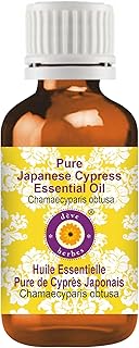 Deve Herbes Pure Japanese Cypress Essential Oil (Chamaecyparis obtusa) Steam Distilled 10ml (0.33 oz)