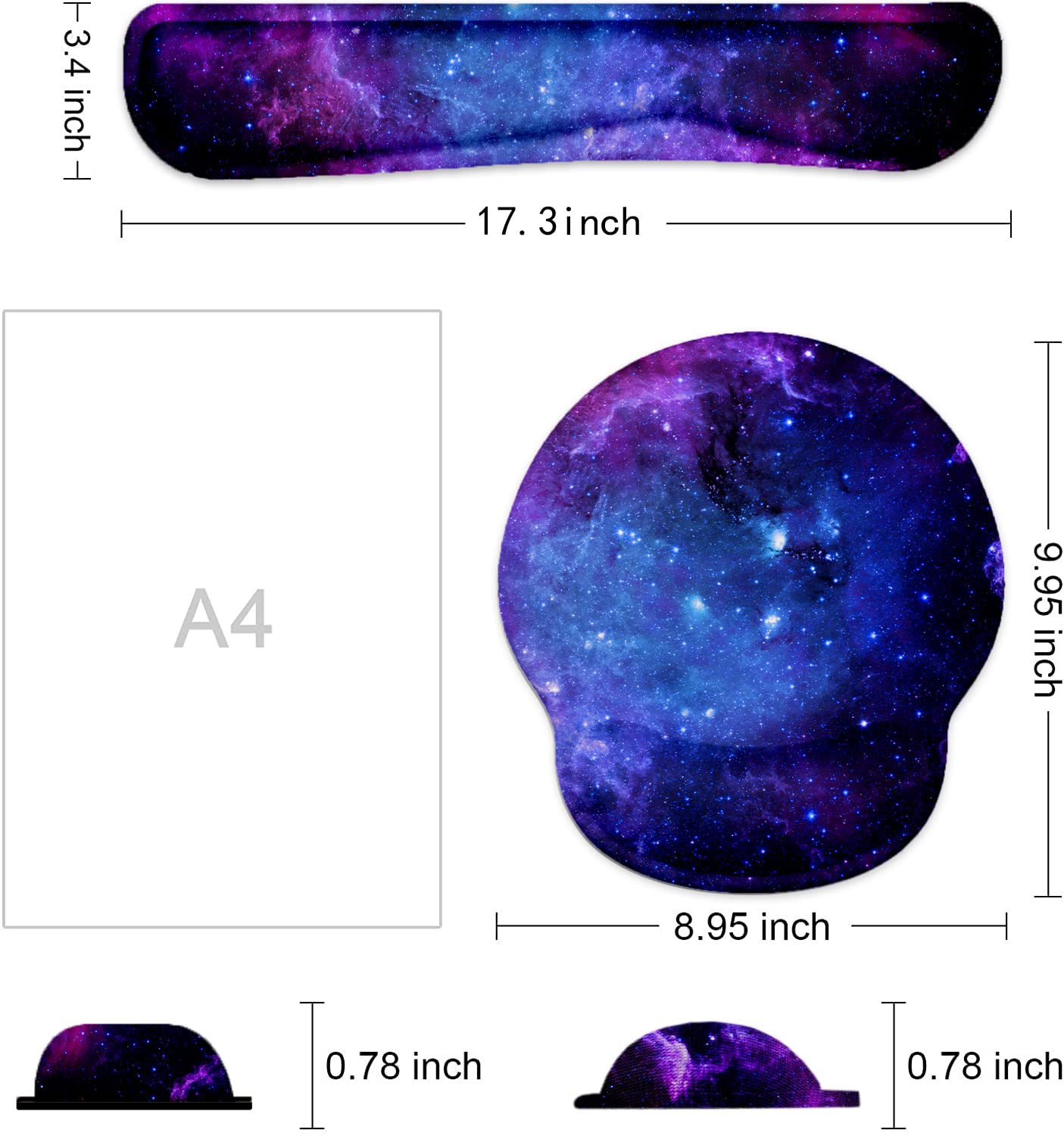 Poggiapolsi e tappetino per mouse con supporto per il polso, tappetino ergonomico per mouse in memory foam, per giochi e ufficio, sollievo dal dolore, set di supporto per il polso