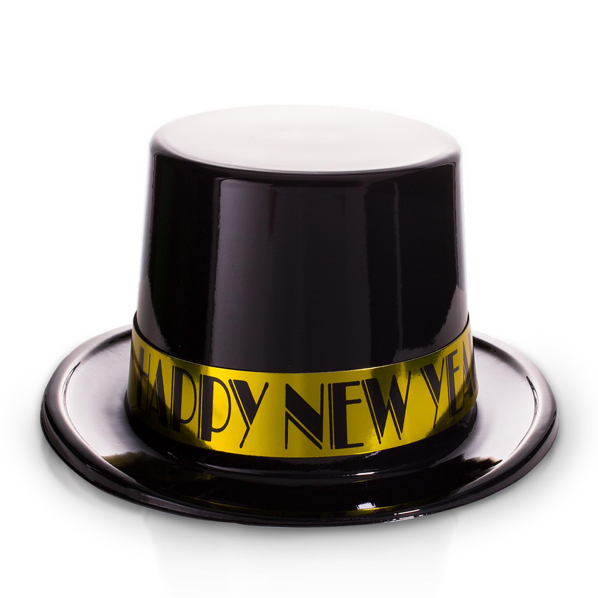 Partyhut"Happy New Years", Kunststoff, Schwarz/goldfarben