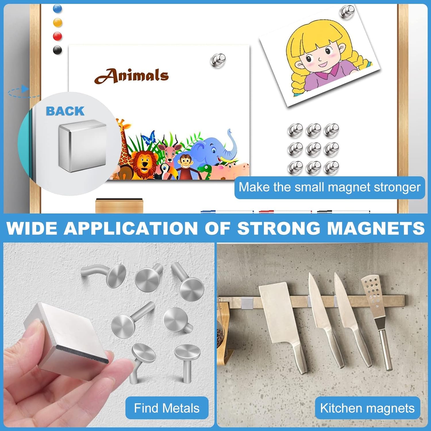 LOVIMAG Strong Magnet Heavy Duty,40x40x20mm Super Strong Neodymium Rare Earth Magnet Used for Industrial Magnets,Tool Room Magnets, Kitchen Magnets-2 Piece