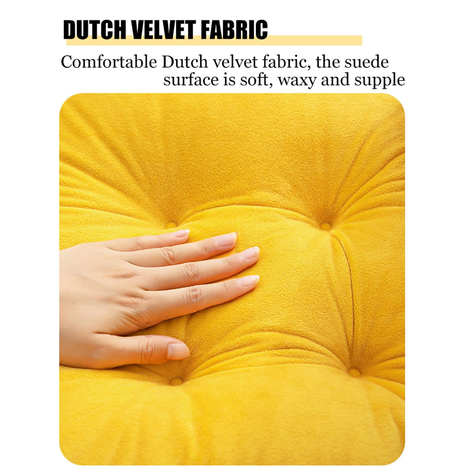 Coussins de Chaise avec Dossier, Coussin de Dossier avec Sangles, Coussin pour Dossier Bas, Coussin de Chaise de Jardin, Coussin pour Chaises, Bancs de Maison et Jardin(Yellow,2 Pack)