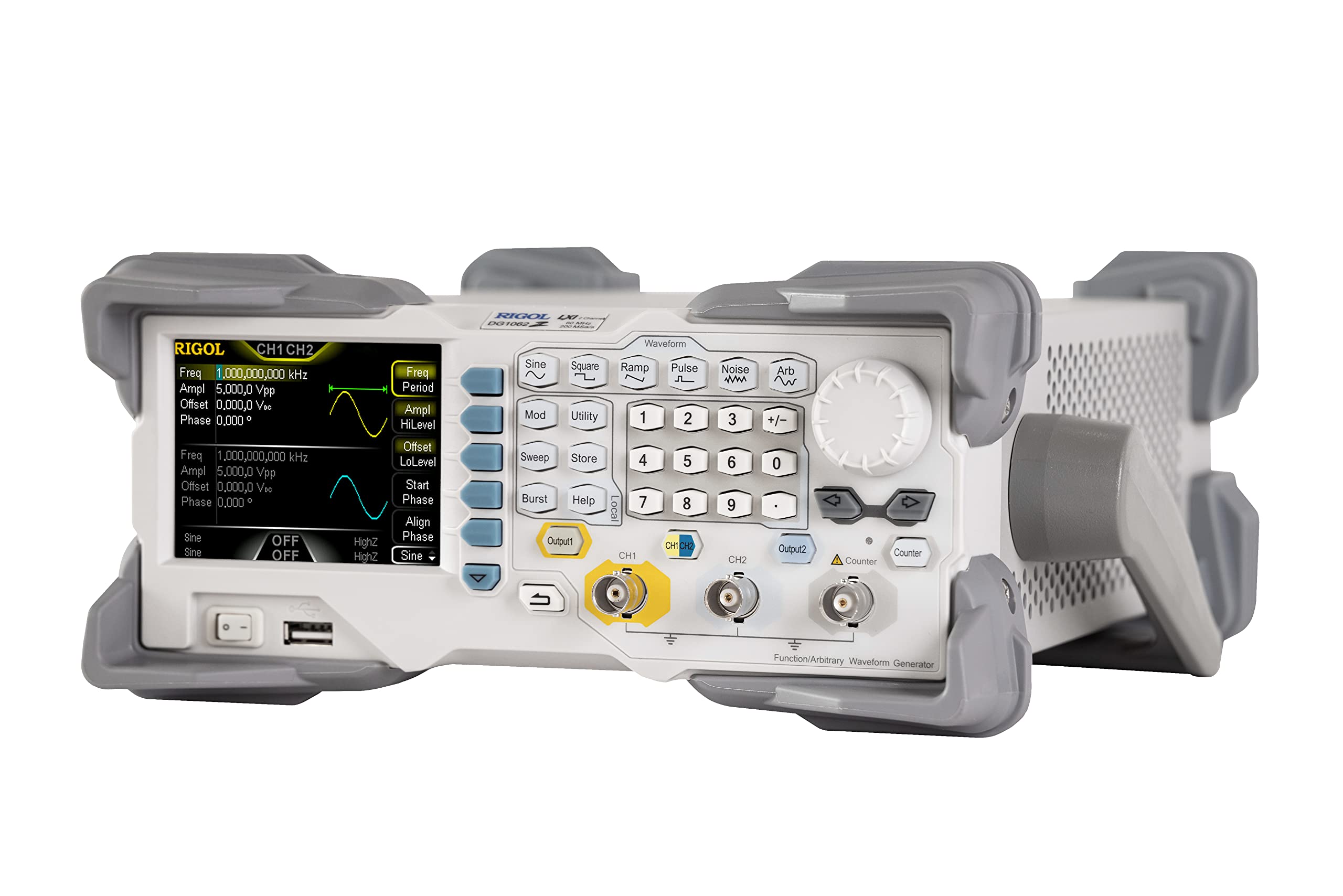 RIGOL Generatore di Segnale, DG1062Z Generatore di Funzioni,Frequenza di uscita di 60 MHz,2 Canali,Diversi tipi di modulazione,Ideale per laboratori e didattica