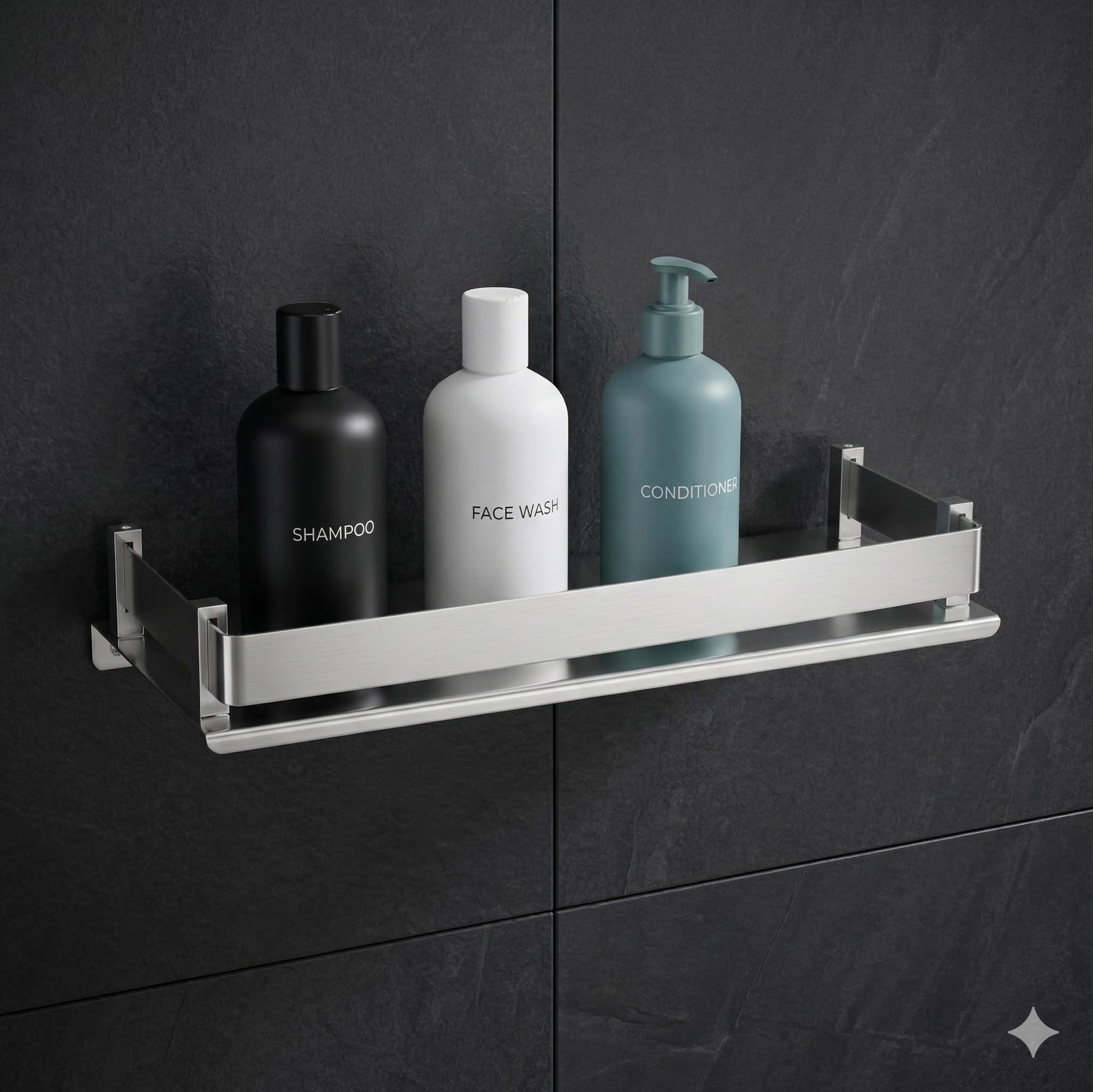 Stainless Steel Bathroom Shelf| Bathroom Organizer| Kitchen Shelves| Washroom Storage Organizer| Sleek Nickel-Chrome Mirror Finish| Rust-Resistant| Durable| Protective Railing| Multipurpose|-image-38