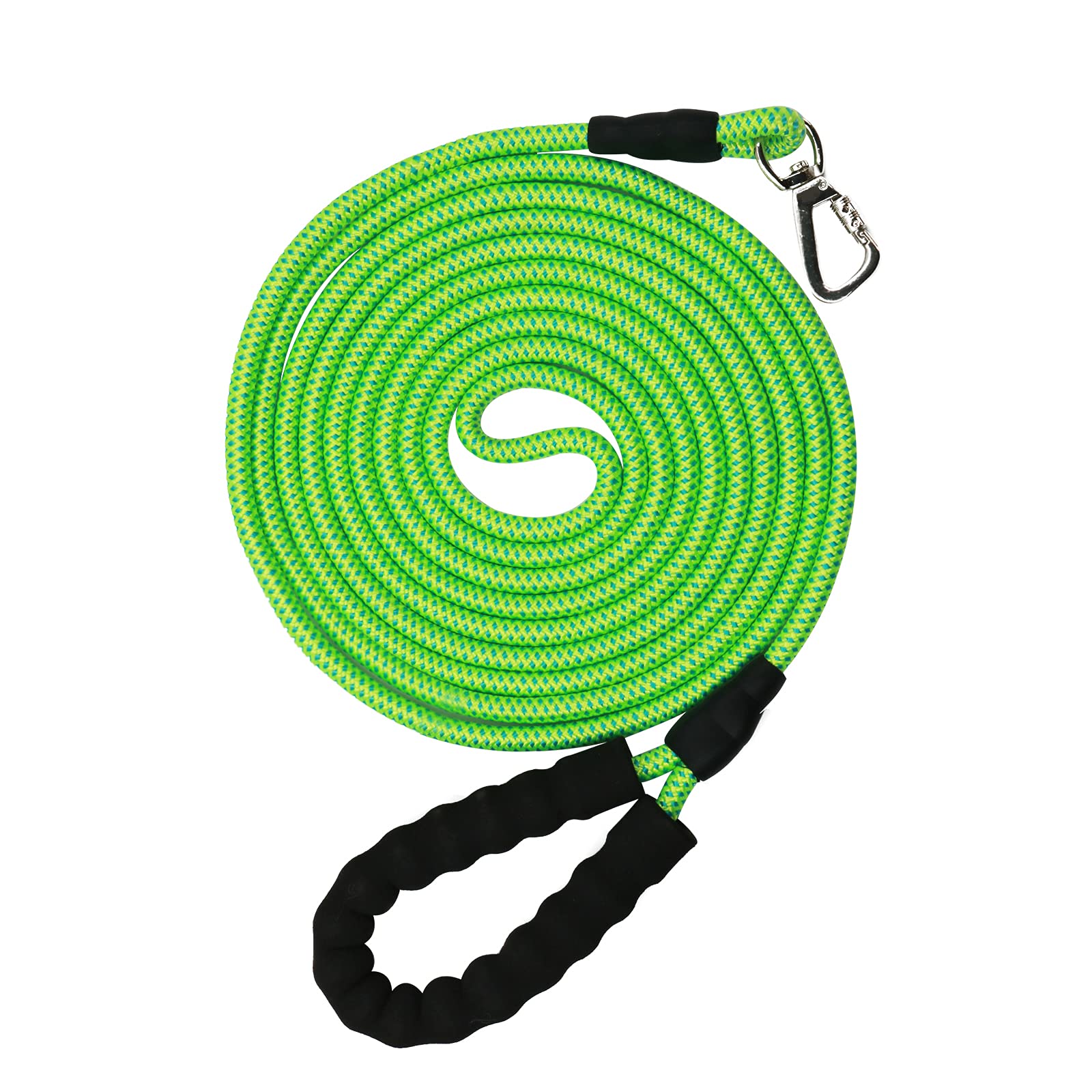 NTR Heavy Duty Dog Leash, 15FT Training Leash with Swivel Lockable Hook and Comfortable Padded Handle, Dog Lead for Walking, Hunting, Camping, Backyard for Small Medium and Large Dogs