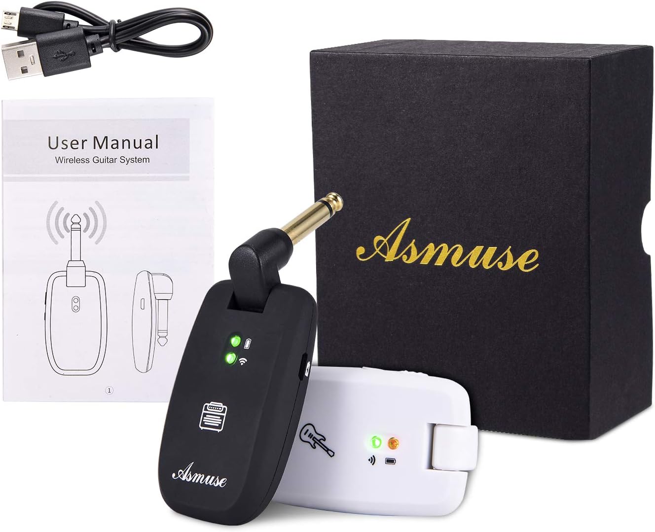 Asmuse Wireless Guitar System 2.4GHz Low Latency Transmitter & Receiver