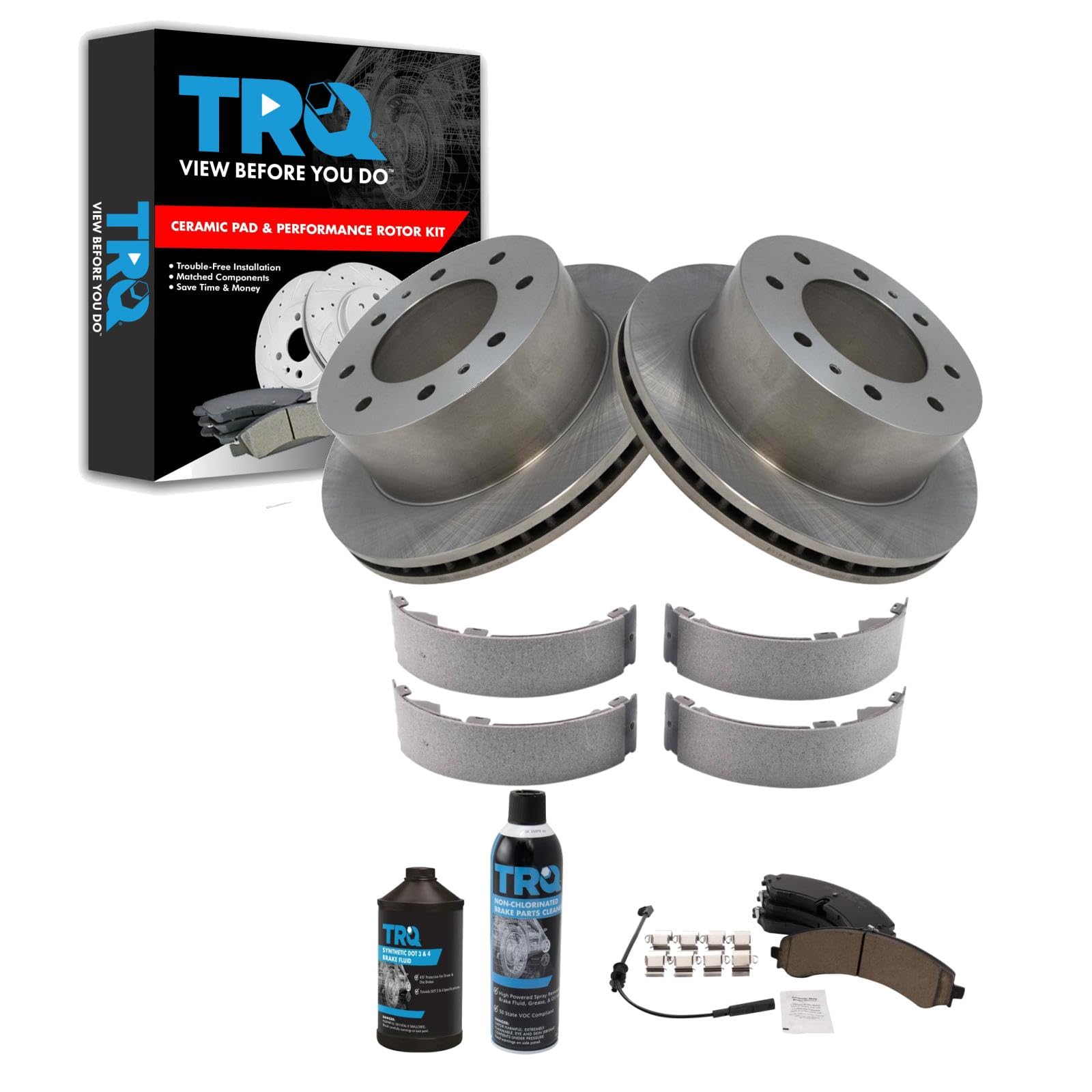 TRQ Rear Brake Pad &amp; Rotor Kit Compatible with 2020-2022 Chevrolet 2020-2022 GMC