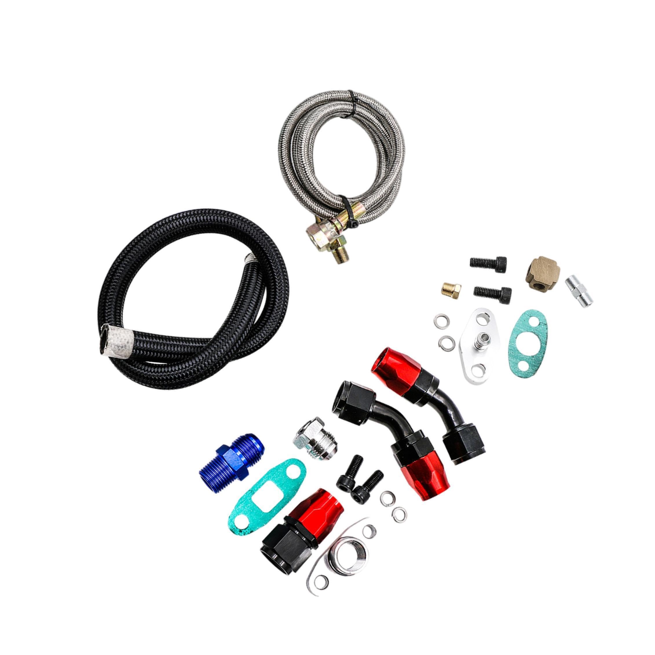 Kit de línea de drenaje retorno aceite Para Sistema piezas repuesto para automóviles Accesorios línea trenzada aleación aluminio incluidos Kit drenaje retorno aceite Pieza
