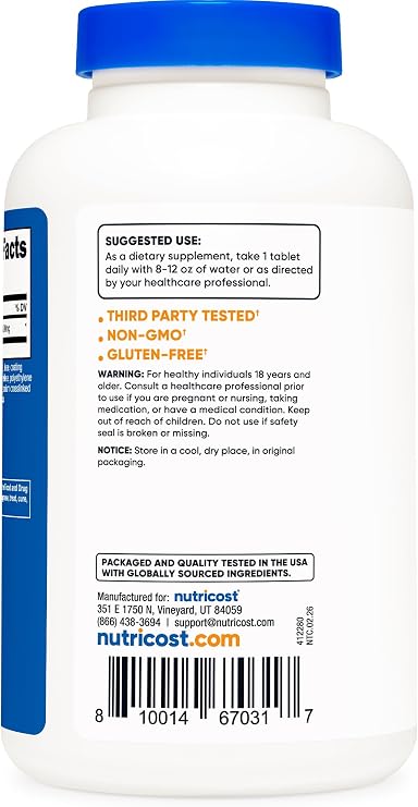 Nutricost L-Arginine 1000mg, Amino Acid Tablets (150 Tablets)